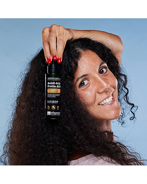 La Saponaria Spray per Capelli - Acidi della Frutta AHA - Anticrespo e Lucidante Cura dei Capelli