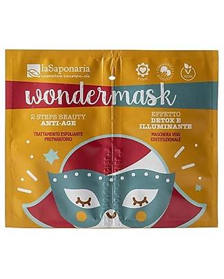 La Saponaria WonderMask - Maschera Anti-age a 2 Step: Esfoliante+Maschera - Effetto Detox e Illuminante - 8+5 ml Maschere Viso