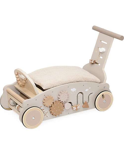 Label Label 3 in 1 Dondolo Girello e Macchina - Nocciola - Legno FSC - 2+ Anni Cavalcabili