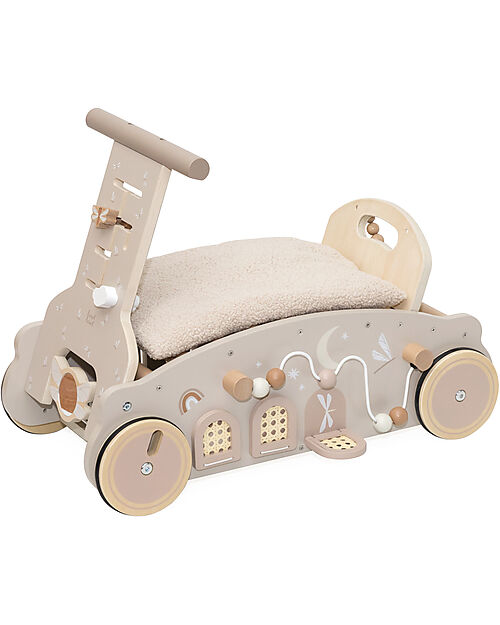 Label Label 3 in 1 Dondolo Girello e Macchina - Nocciola - Legno FSC - 2+ Anni Cavalcabili