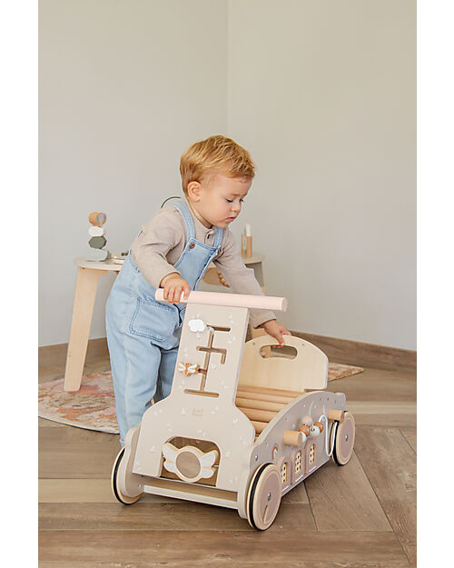 Label Label 3 in 1 Dondolo Girello e Macchina - Nocciola - Legno FSC - 2+ Anni Cavalcabili
