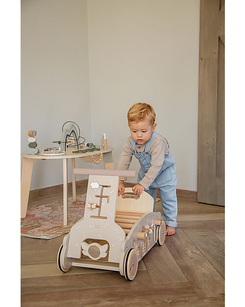 Label Label 3 in 1 Dondolo Girello e Macchina - Nocciola - Legno FSC - 2+ Anni Cavalcabili