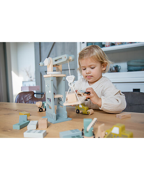 Label Label Cantiere Giocattolo in Legno FSC - Beige - 18+ m Macchine e Trenini  in Legno