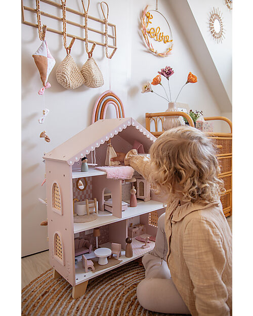 Label Label Casa delle Bambole - Rosa - In Legno Case delle Bambole