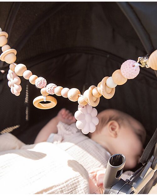 Label Label Catenella Passeggino Fiori - Rosa - In Silicone Accessori Vari