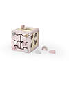 Label Label Cubo Attività 5 in 1 in Legno FSC - Rosa -12+ m Incastri in Legno