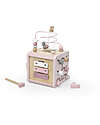 Label Label Cubo Attività 5 in 1 in Legno FSC - Rosa -12+ m Incastri in Legno