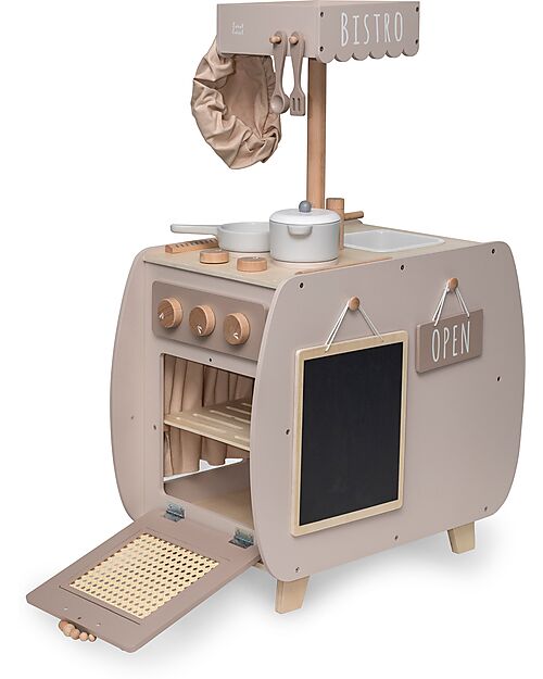 Label Label Cucina Bistro Giocattolo in Legno FSC - Beige - 12+ m Cucine Giocattolo