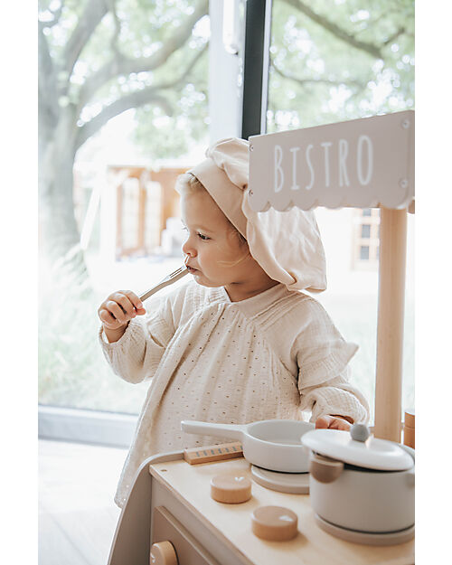 Label Label Cucina Bistro Giocattolo in Legno FSC - Beige - 12+ m Cucine Giocattolo