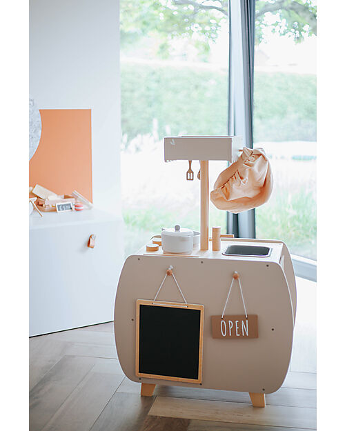 Label Label Cucina Bistro Giocattolo in Legno FSC - Beige - 12+ m Cucine Giocattolo