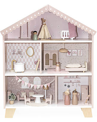 Label Label Doll House - Pink - Wood Dolls Houses