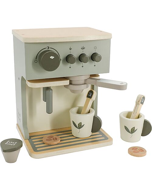 Label Label Macchina da Caffe Giocattolo in Legno FSC - Oliva - 3+ anni Cucine Giocattolo