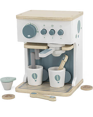 Label Label Macchina da Caffe Giocattolo in Legno FSC - Verde - 3+ anni Cucine Giocattolo