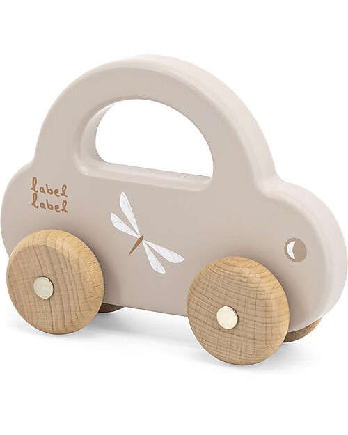 Label Label Macchinina Giocattolo in Legno Beige Legno di Faggio Certificato FSC unisex bambini