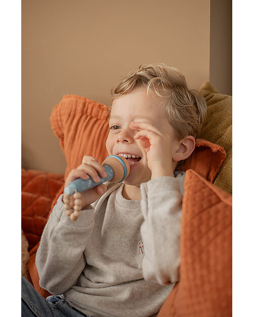 Label Label Microfono in Legno - Blu - Certificazione FSC Strumenti Musicali