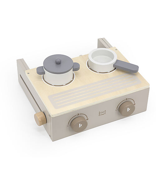 Label Label Mini Cucina Pieghevole in Legno FSC - Beige - 36+ m Cucine Giocattolo