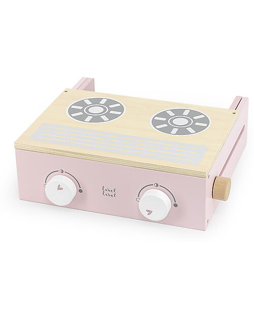 Label Label Mini Cucina Pieghevole in Legno - Rosa - Legno di Faggio Certificato FSC Cucine Giocattolo