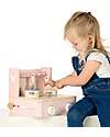 Label Label Mini Cucina Pieghevole in Legno - Rosa - Legno di Faggio Certificato FSC Cucine Giocattolo