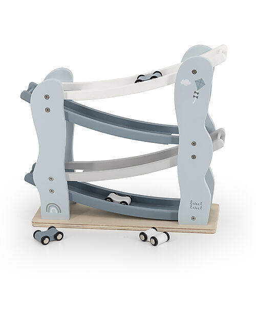 Label Label Pista Giocattolo in Legno FSC - Azzurro - 18+ m Macchine e Trenini  in Legno