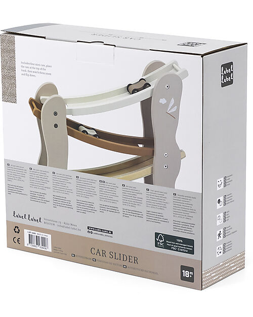 Label Label Pista Giocattolo in Legno FSC - Beige - 18+ m Macchine e Trenini  in Legno