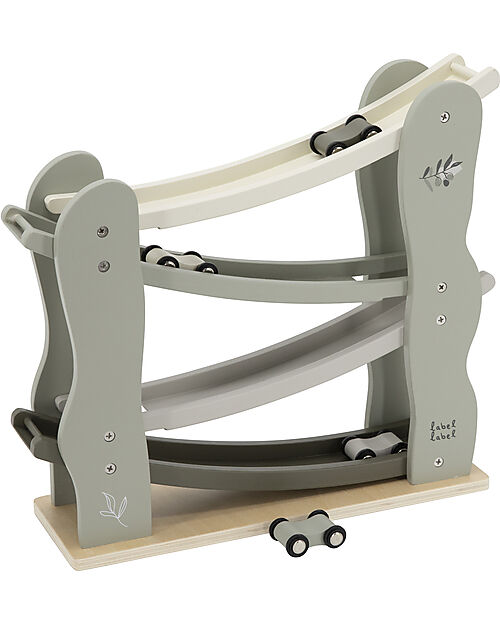 Label Label Pista Giocattolo in Legno FSC - Oliva - 18+ m Macchine e Trenini  in Legno