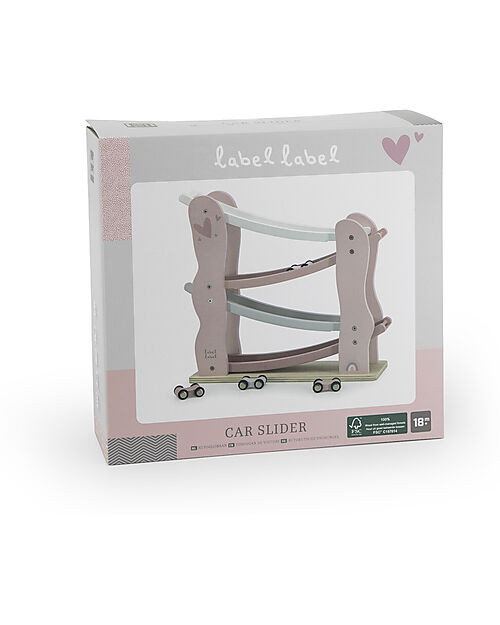 Label Label Pista Giocattolo in Legno FSC - Rosa - 18+ m Macchine e Trenini  in Legno