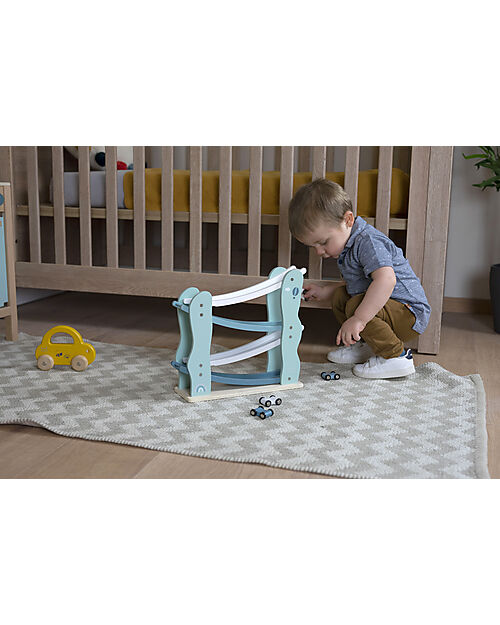 Label Label Pista Giocattolo in Legno - Verde - Legno di Faggio Certificato FSC Macchine e Trenini  in Legno