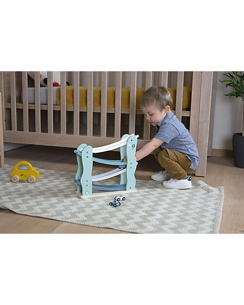 Label Label Pista Giocattolo in Legno - Verde - Legno di Faggio Certificato FSC Macchine e Trenini  in Legno