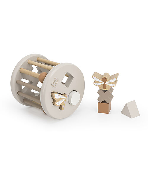 Label Label Ruota Forme Geometriche a Incastro in Legno - Beige - Legno di Faggio Certificato FSC Incastri in Legno