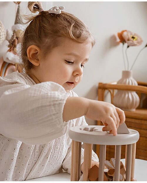 Label Label Ruota Forme Geometriche a Incastro in Legno - Beige - Legno di Faggio Certificato FSC Incastri in Legno