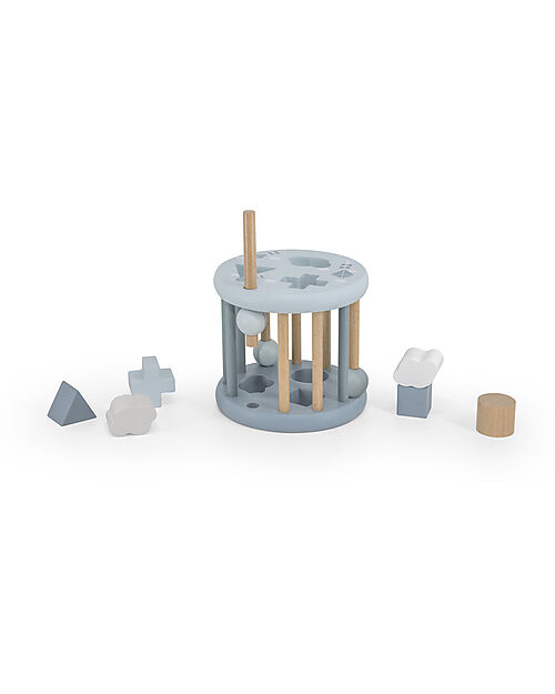 Label Label Ruota Forme Geometriche a Incastro in Legno FSC - Azzurro - 12+ m Incastri in Legno