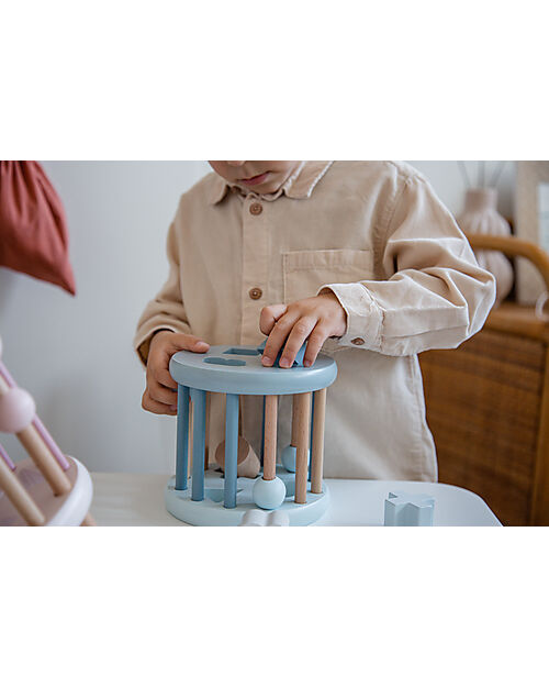 Label Label Ruota Forme Geometriche a Incastro in Legno FSC - Azzurro - 12+ m Incastri in Legno