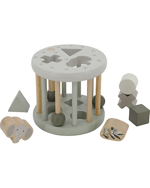 Label Label Ruota Forme Geometriche a Incastro in Legno FSC - Oliva - 12+ m Incastri in Legno