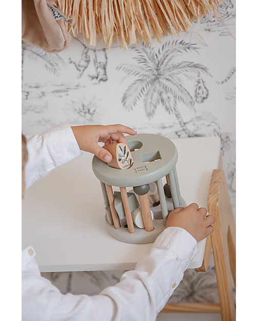 Label Label Ruota Forme Geometriche a Incastro in Legno FSC - Oliva - 12+ m Incastri in Legno