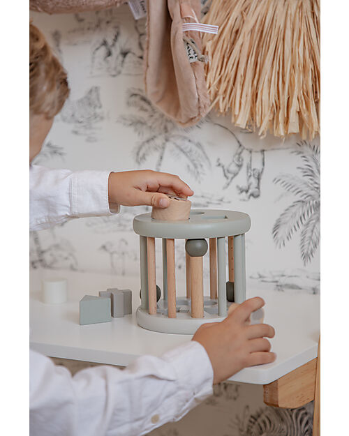 Label Label Ruota Forme Geometriche a Incastro in Legno FSC - Oliva - 12+ m Incastri in Legno