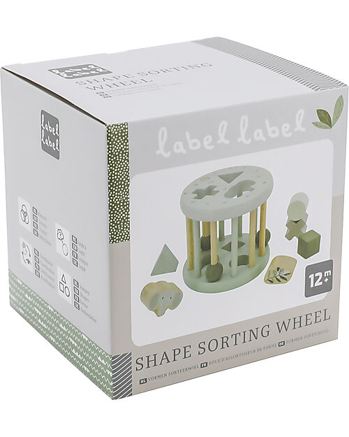 Label Label Ruota Forme Geometriche a Incastro in Legno FSC - Oliva - 12+ m Incastri in Legno