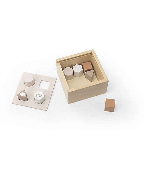 Label Label Scatola Forme Geometriche a Incastro in Legno FSC - Beige - 18+ m Incastri in Legno