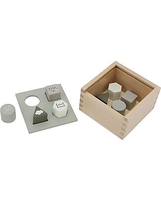 Label Label Scatola Forme Geometriche a Incastro in Legno FSC - Oliva - 18+ m Incastri in Legno