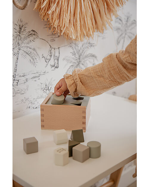 Label Label Scatola Forme Geometriche a Incastro in Legno FSC - Oliva - 18+ m Incastri in Legno