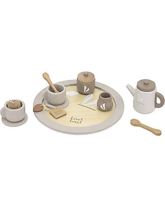 Label Label Set da Te in Legno FSC - Beige - 12+ m Cucine Giocattolo