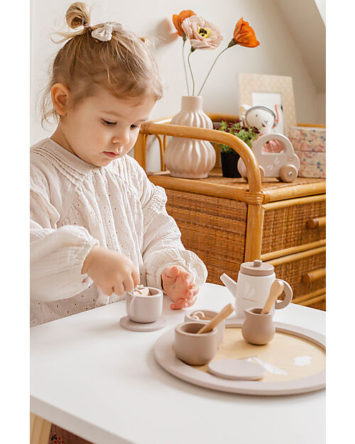 Label Label Set da Te in Legno FSC - Beige - 12+ m Cucine Giocattolo