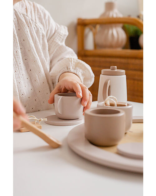 Label Label Set da Te in Legno FSC - Beige - 12+ m Cucine Giocattolo