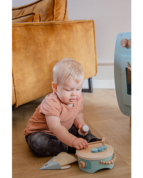 Label Label Set per Crepes in Legno - Verde - Legno di Faggio Certificato FSC Cucine Giocattolo