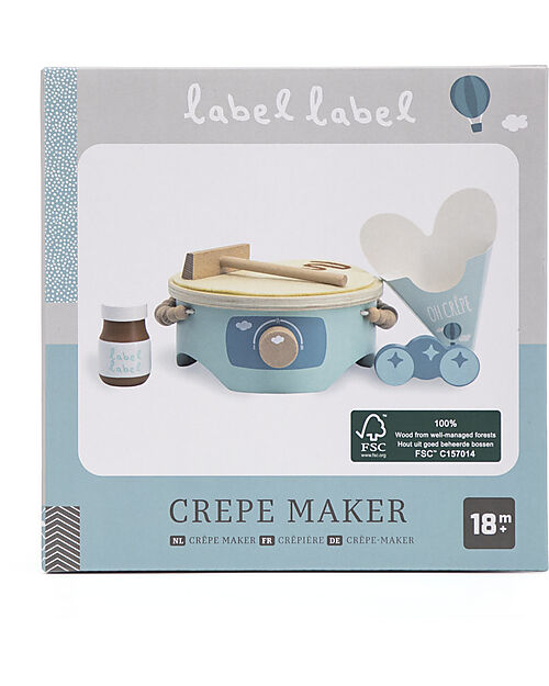 Label Label Set per Crepes in Legno - Verde - Legno di Faggio Certificato FSC Cucine Giocattolo