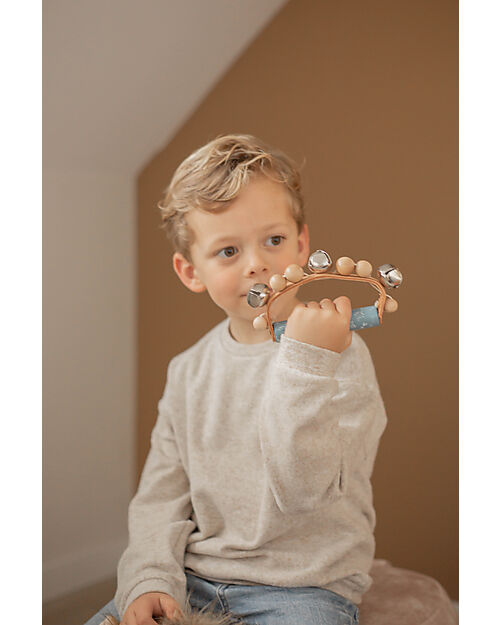 Label Label Strumento Anello a Sonagli in Legno FSC - Blu - 12+ m Strumenti Musicali