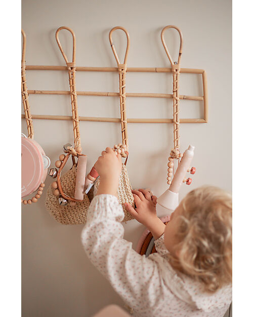 Label Label Strumento Anello a Sonagli in Legno FSC - Rosa - 12+ m Strumenti Musicali