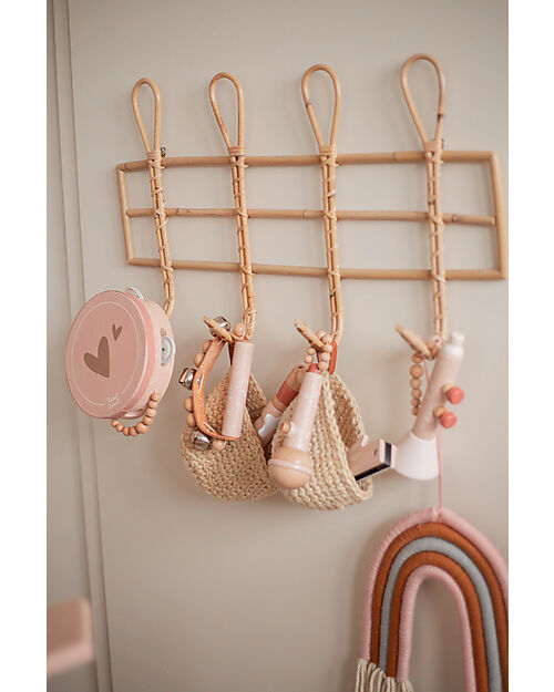 Label Label Strumento Anello a Sonagli in Legno FSC - Rosa - 12+ m Strumenti Musicali