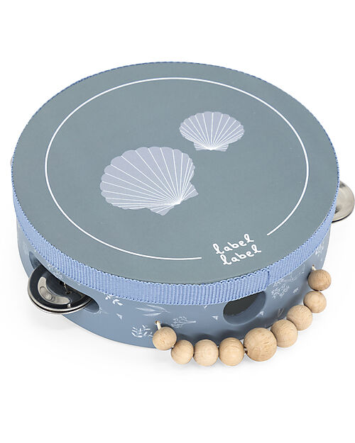 Label Label Tamburello con Sonagli - Blu - Legno Certificato FSC Strumenti Musicali