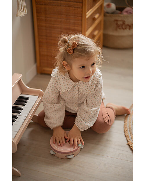 Label Label Tamburello con Sonagli - Rosa - Legno Certificato FSC Strumenti Musicali