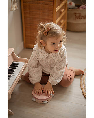Label Label Tamburello con Sonagli - Rosa - Legno Certificato FSC Strumenti Musicali